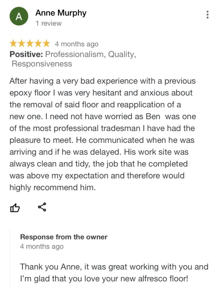 Epoxy Flooring Customer Reviews