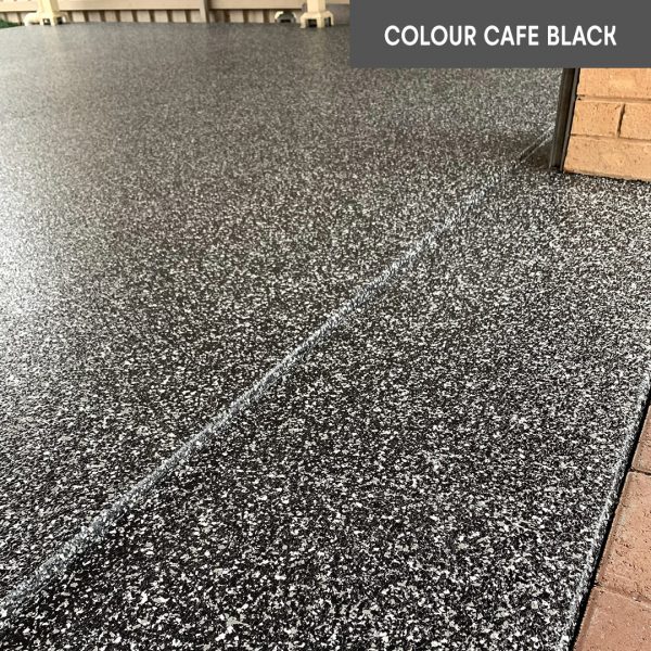 epoxy flake flooring - cafe black colour